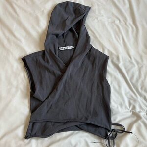 Zara Knit Hooded Wrap Top